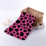 Black And Hot Pink Cow Print Towel