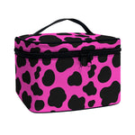 Black And Hot Pink Cow Print Travel Makeup Bag