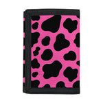 Black And Hot Pink Cow Print Trifold Wallet