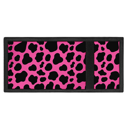 Black And Hot Pink Cow Print Trifold Wallet