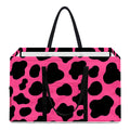 Black And Hot Pink Cow Print Utility Tote Bag