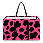 Black And Hot Pink Cow Print Utility Tote Bag