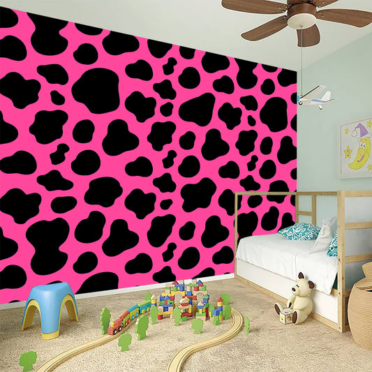 Black And Hot Pink Cow Print Wall Sticker