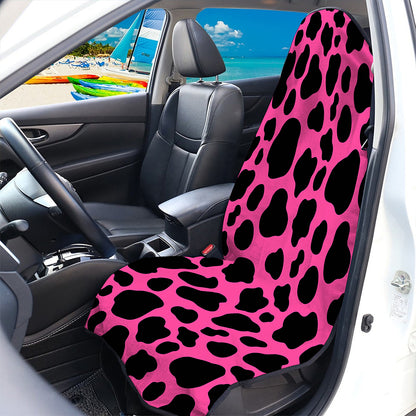 Black And Hot Pink Cow Print Waterproof Car Seat Cover