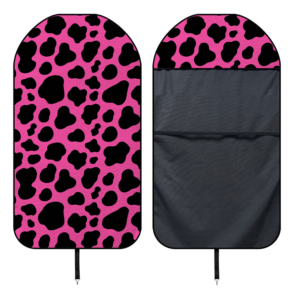 Black And Hot Pink Cow Print Waterproof Car Seat Cover