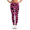 Black And Hot Pink Cow Print Women's Leggings