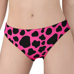 Black And Hot Pink Cow Print Women's Panties
