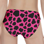 Black And Hot Pink Cow Print Women's Panties