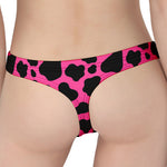 Black And Hot Pink Cow Print Women's Thong
