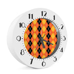 Black And Orange Argyle Pattern Print Alarm Clock