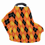 Black And Orange Argyle Pattern Print Baby Seat Cover
