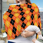 Black And Orange Argyle Pattern Print Baby Seat Cover
