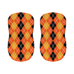 Black And Orange Argyle Pattern Print Bar Stool Covers