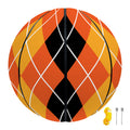 Black And Orange Argyle Pattern Print Basketball