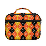 Black And Orange Argyle Pattern Print Briefcase Bible Bag