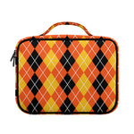 Black And Orange Argyle Pattern Print Briefcase Bible Bag