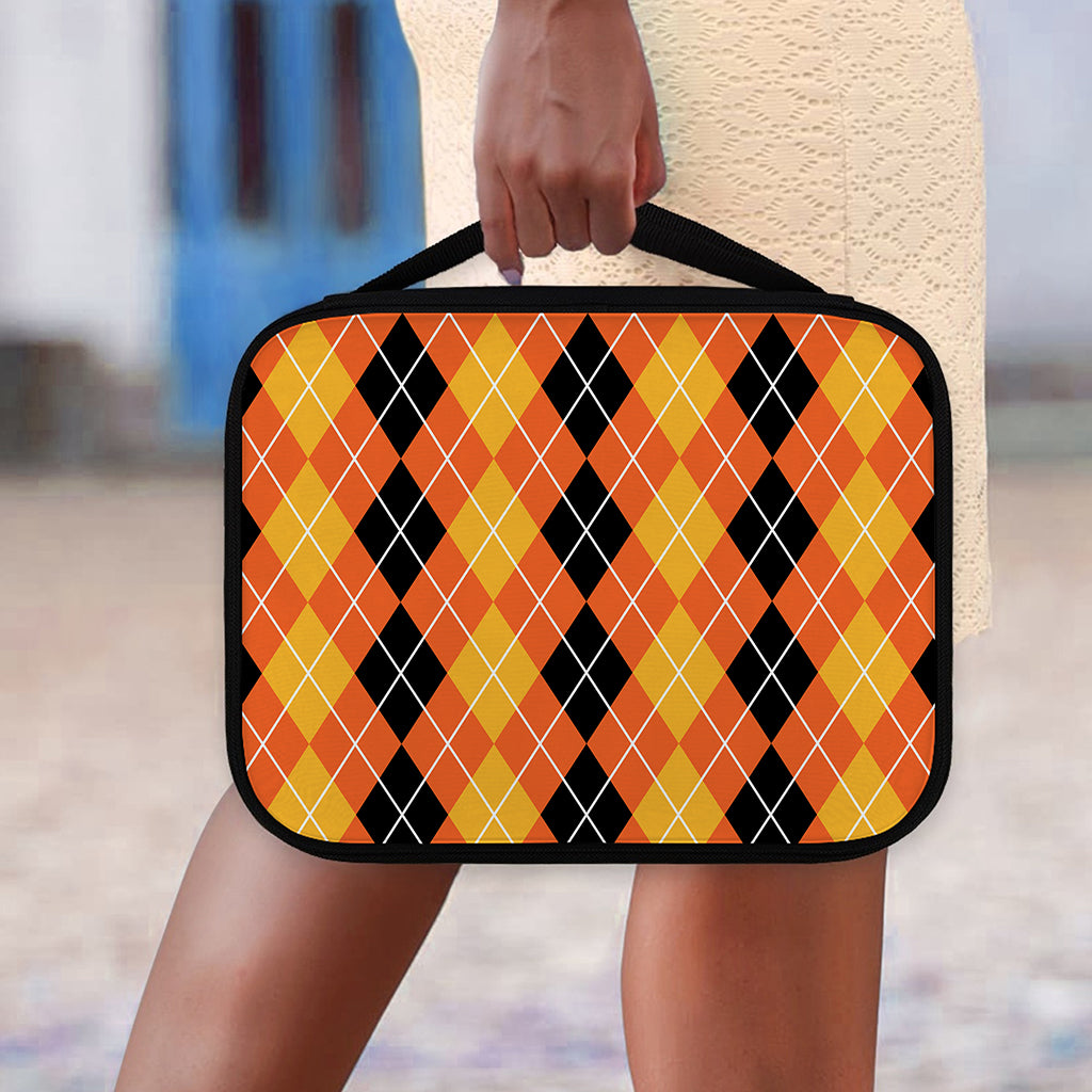 Black And Orange Argyle Pattern Print Classic Bible Case