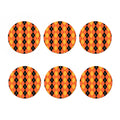 Black And Orange Argyle Pattern Print Coaster Set