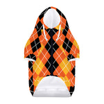 Black And Orange Argyle Pattern Print Dog Zip Up Hoodie