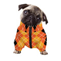 Black And Orange Argyle Pattern Print Dog Zip Up Jacket