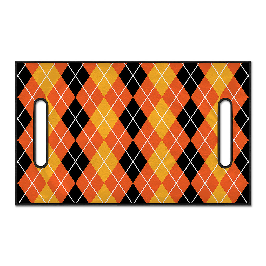 Black And Orange Argyle Pattern Print Golf Cart Seat Cover