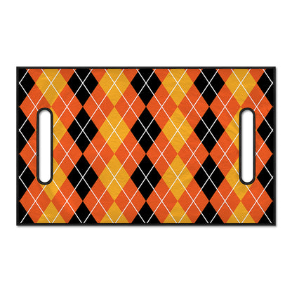 Black And Orange Argyle Pattern Print Golf Cart Seat Cover