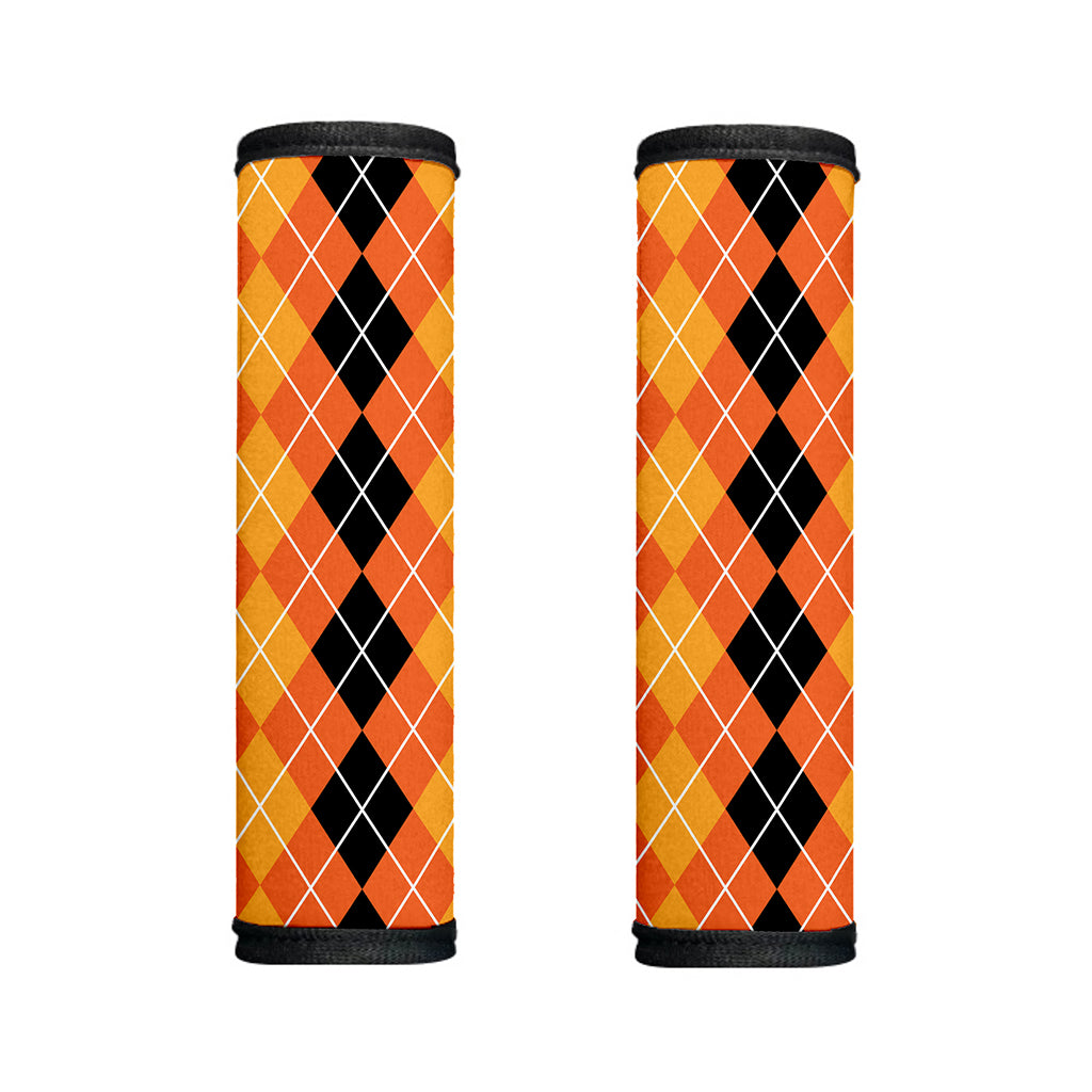 Black And Orange Argyle Pattern Print Handle Covers