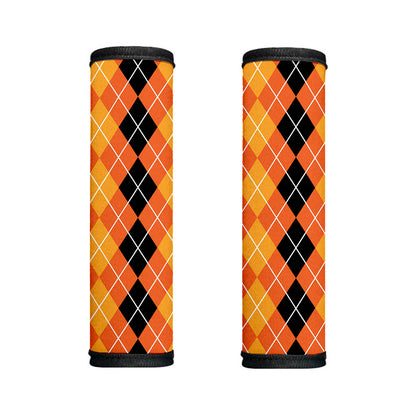 Black And Orange Argyle Pattern Print Handle Covers