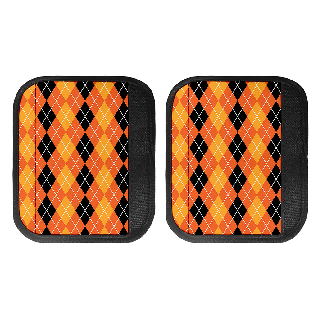Black And Orange Argyle Pattern Print Handle Covers