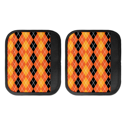 Black And Orange Argyle Pattern Print Handle Covers