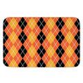 Black And Orange Argyle Pattern Print Indoor Door Mat