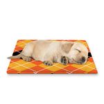 Black And Orange Argyle Pattern Print Pet Cooling Mat Cover