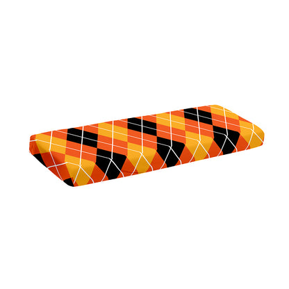 Black And Orange Argyle Pattern Print Piano Keyboard Cover