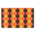 Black And Orange Argyle Pattern Print Polyester Doormat