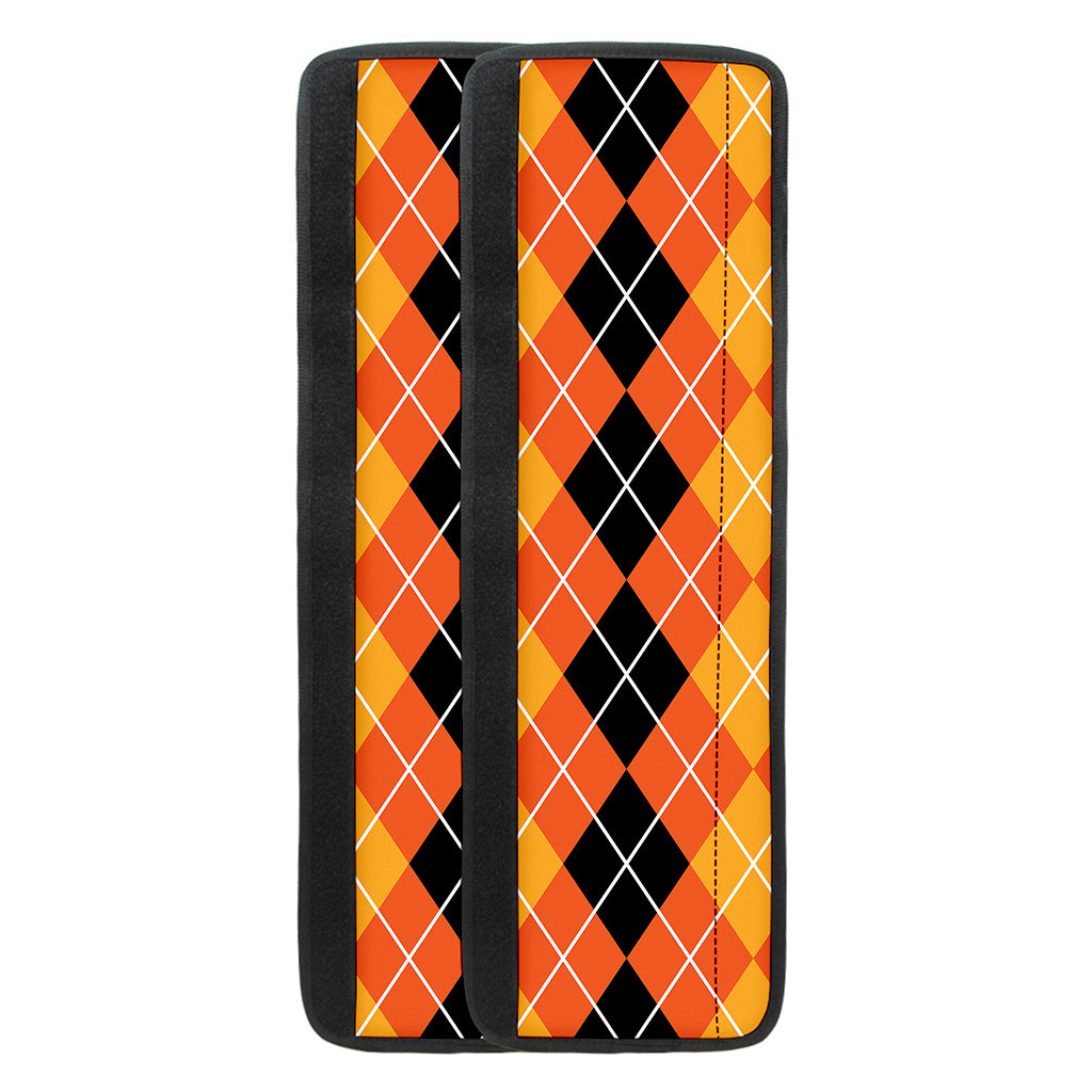 Black And Orange Argyle Pattern Print Refrigerator Handle Covers
