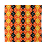 Black And Orange Argyle Pattern Print Silk Bandana