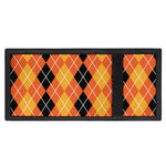 Black And Orange Argyle Pattern Print Trifold Wallet