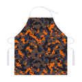 Black And Orange Camouflage Print Adjustable Apron
