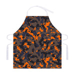 Black And Orange Camouflage Print Adjustable Apron