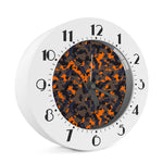 Black And Orange Camouflage Print Alarm Clock