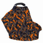 Black And Orange Camouflage Print Baby Seat Cover