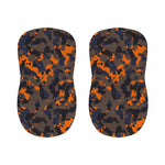 Black And Orange Camouflage Print Bar Stool Covers