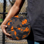 Black And Orange Camouflage Print Basketball