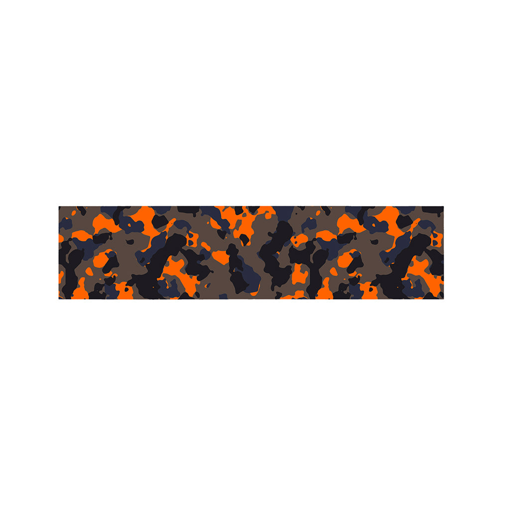 Black And Orange Camouflage Print Bed Runner
