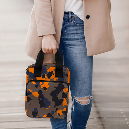 Black And Orange Camouflage Print Bible Tote Bag