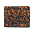Black And Orange Camouflage Print Bifold Wallet