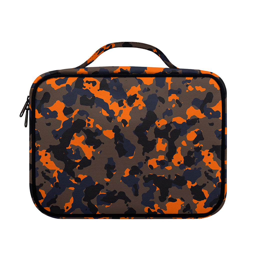 Black And Orange Camouflage Print Briefcase Bible Bag