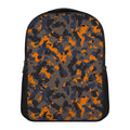 Black And Orange Camouflage Print Casual Backpack