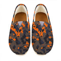 Black And Orange Camouflage Print Casual Shoes
