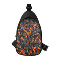 Black And Orange Camouflage Print Sling Bag